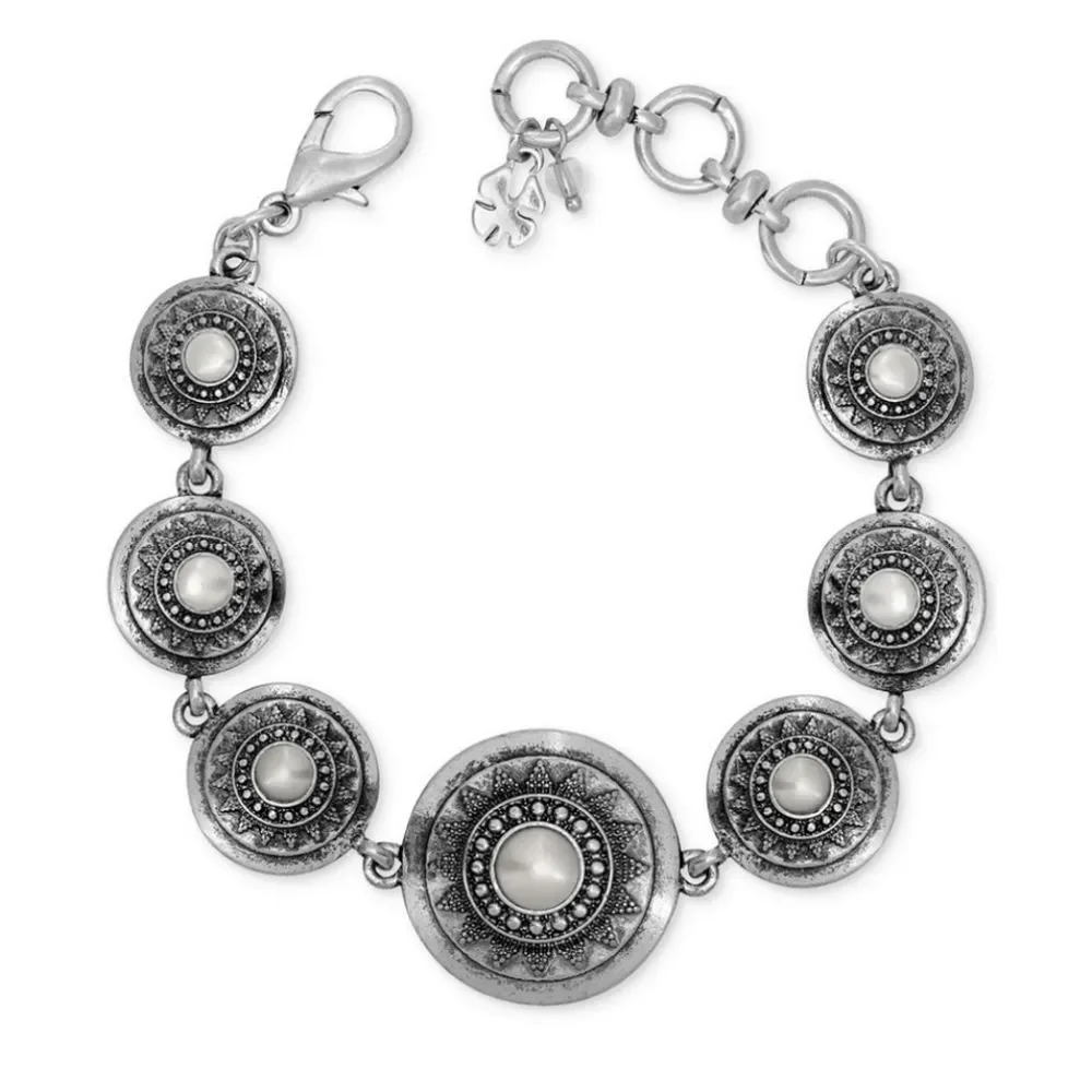 Lucky Brand Silver Bracelet with Pearl Accents